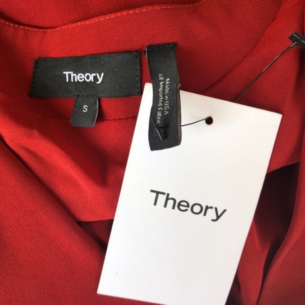 NEW $355 Theory Ulyssa Red Oak Bell Sleeve Dress - Picture 7 of 8